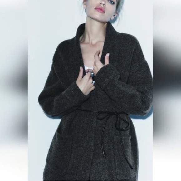 Zara Belted Cropped Wool Sweater - Picture 5 of 15